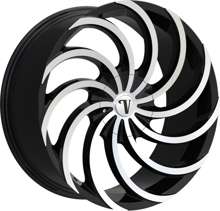 VELOCITY Style 21 22" x 8" Black Machined Wheels