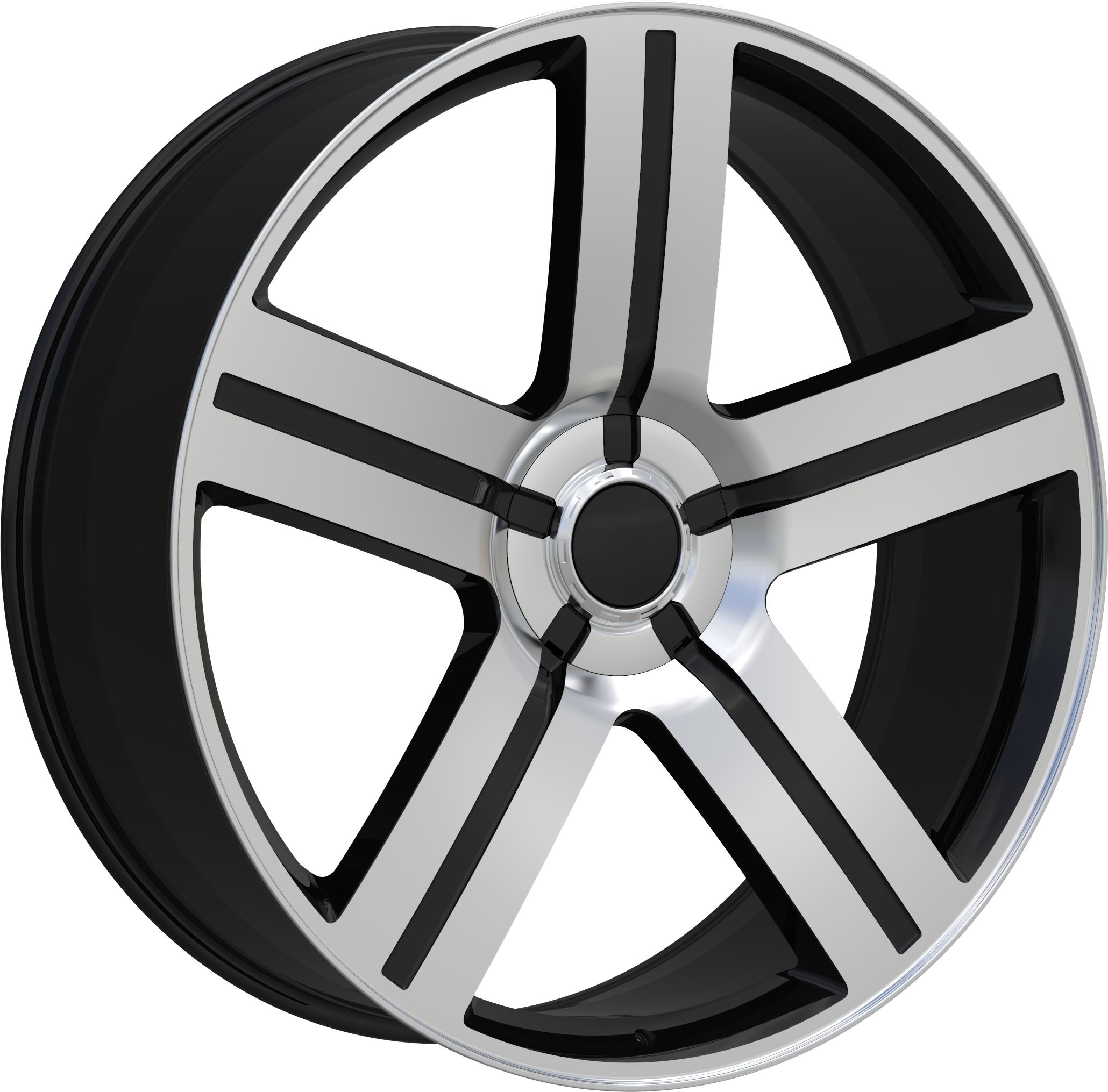 REPLICA Style 258 22" x 9" Black Machined Wheels