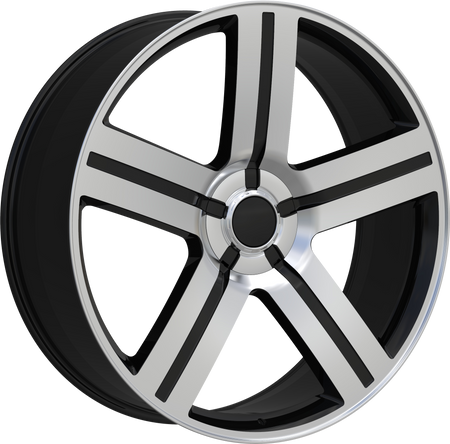REPLICA Style 258 22" x 9" Black Machined Wheels