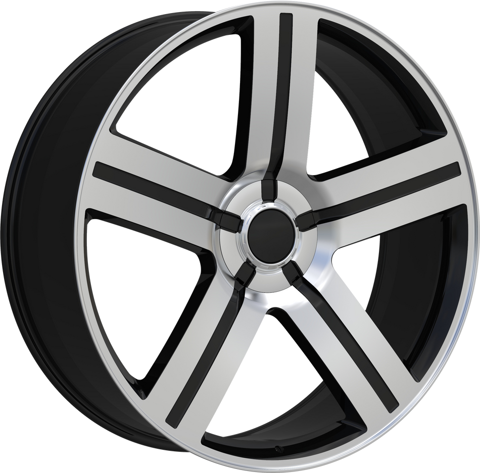 REPLICA Style 258 22" x 9" Black Machined Wheels