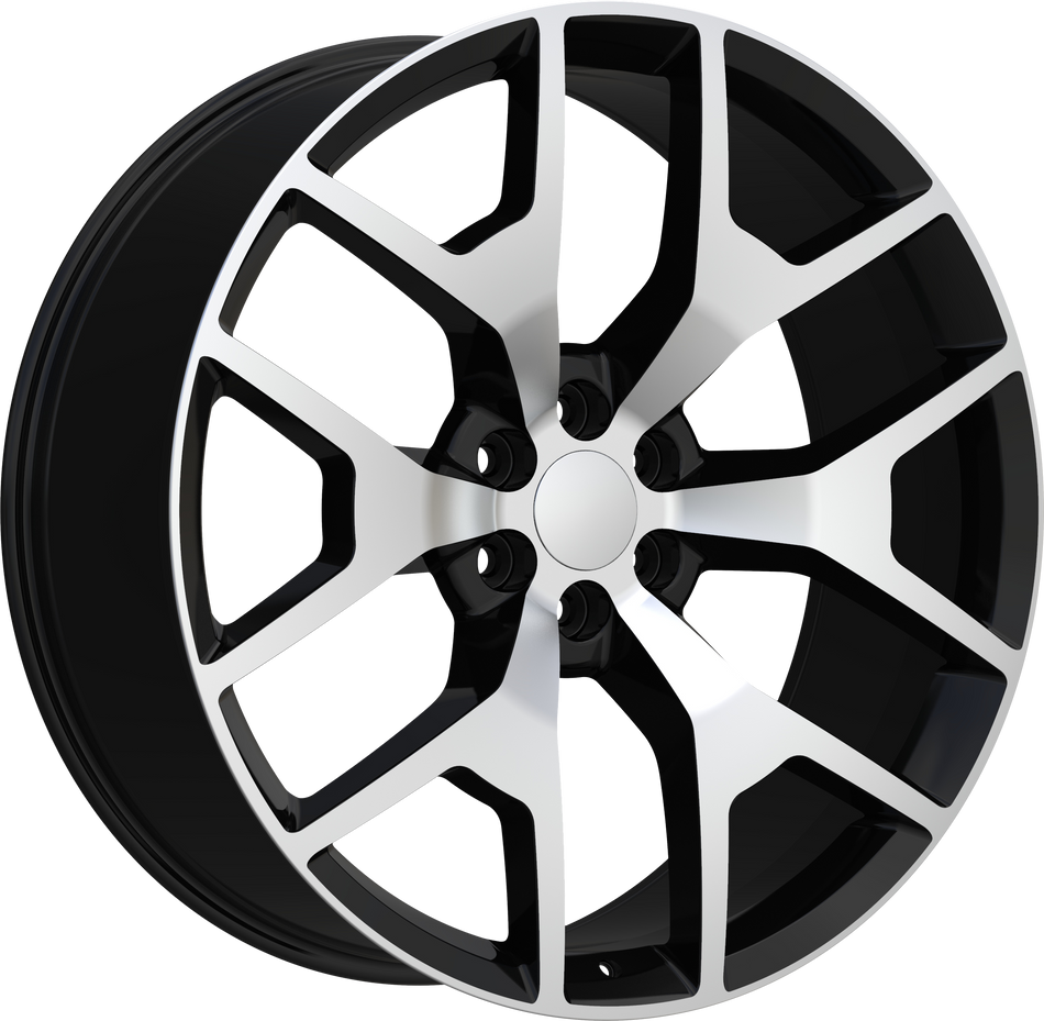 REPLICA Style 288 22" x 9.5" Black Machined Wheels