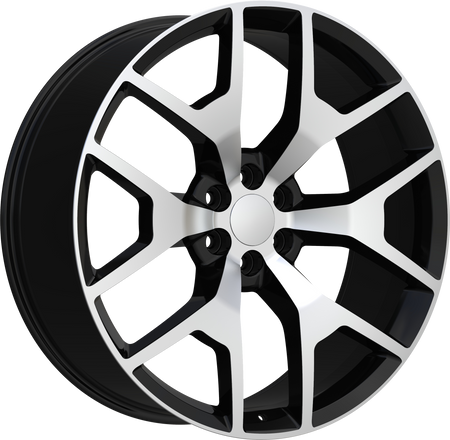 REPLICA Style 348 22" x 9.5" Black Machined Wheels
