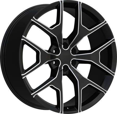 REPLICA Style 288 22" x 9.5" Black And Milled Wheels