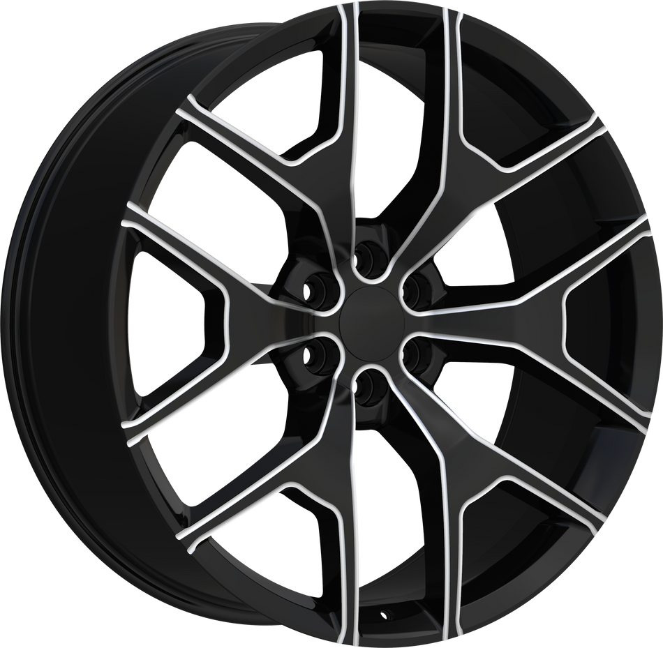 REPLICA Style 288 22" x 9.5" Black And Milled Wheels