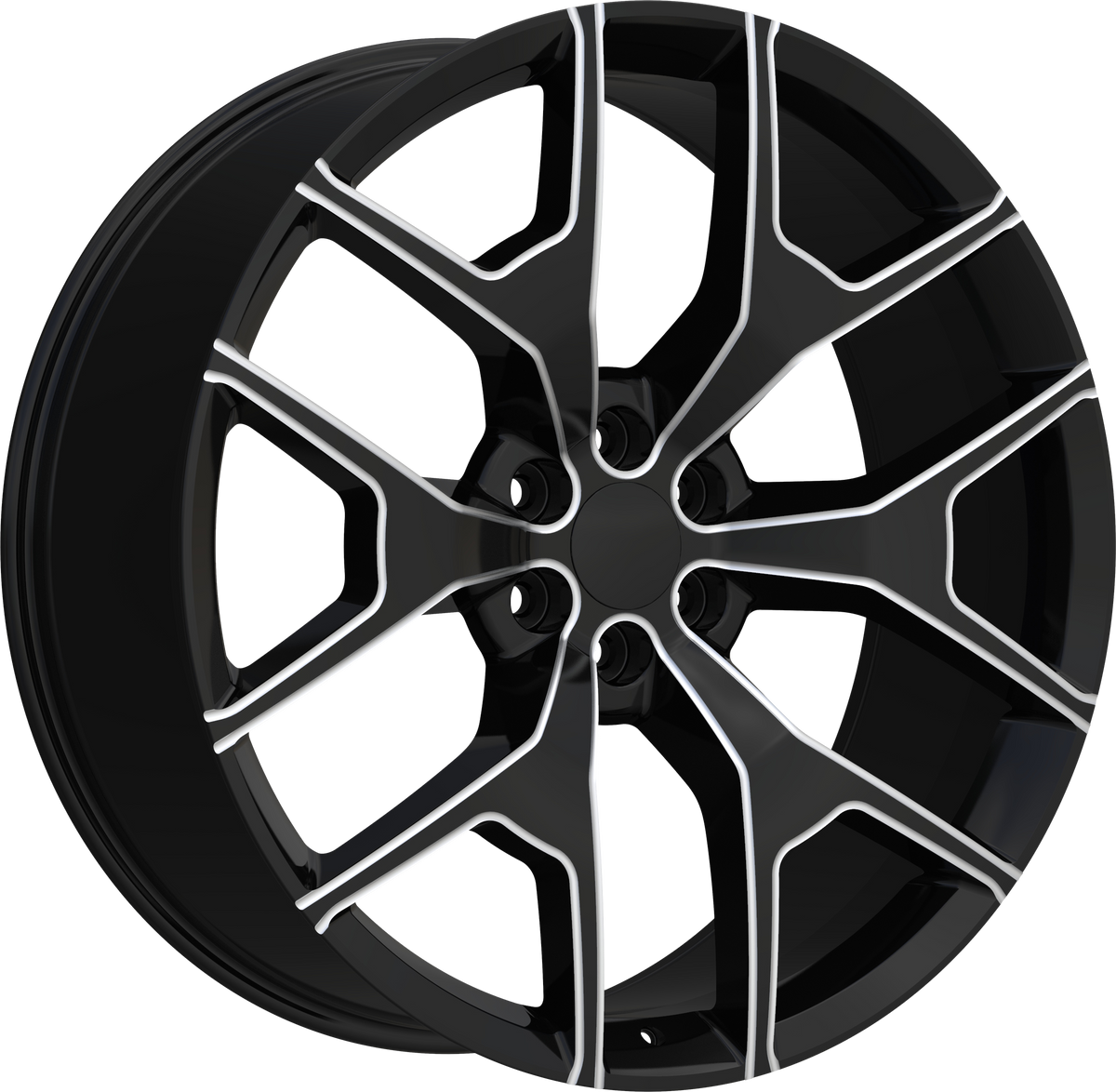 REPLICA Style 288 22" x 9.5" Black And Milled Wheels