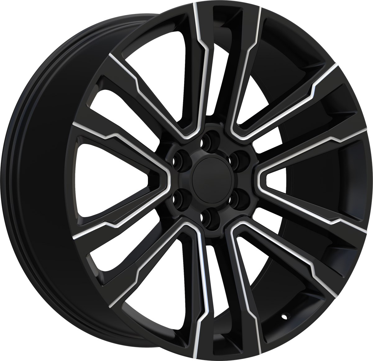 REPLICA Style 328 22" x 9" Black And Milled Wheels