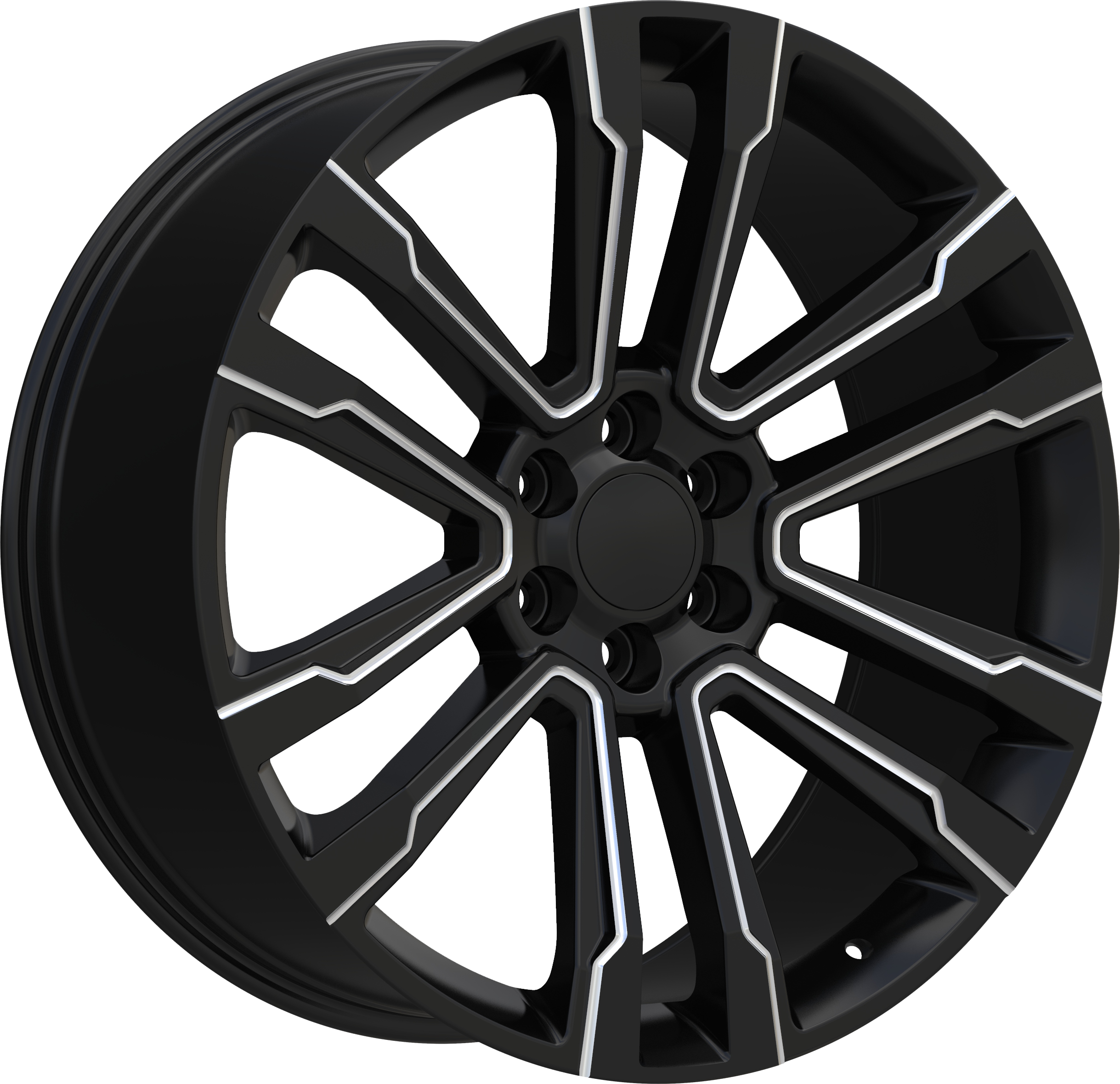 REPLICA Style 328 22" x 9" Black And Milled Wheels
