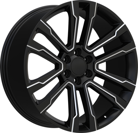 REPLICA Style 328 22" x 9" Black And Milled Wheels