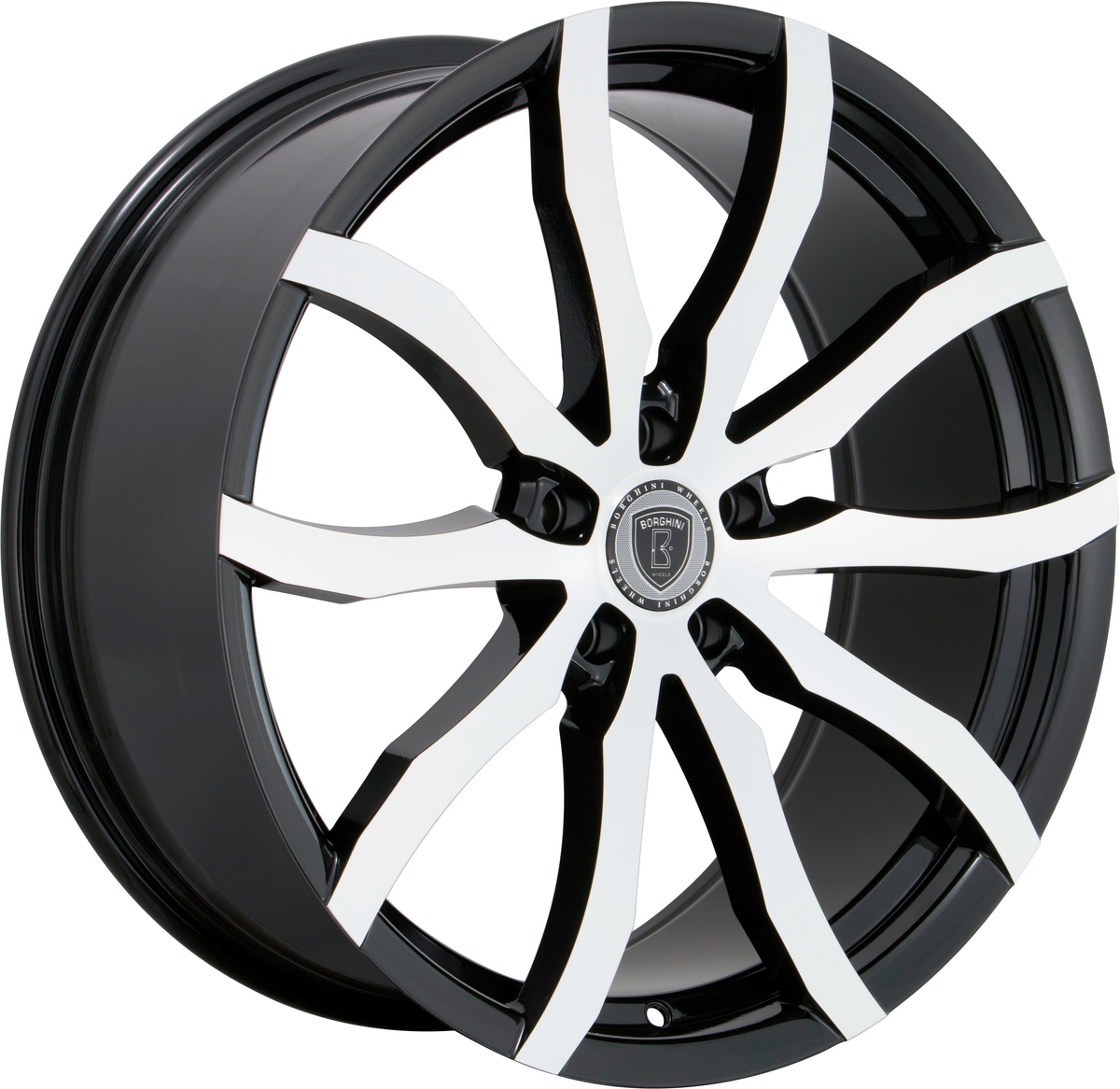 BORGHINI Style 32 22" x 8.5" Black Machined Wheels