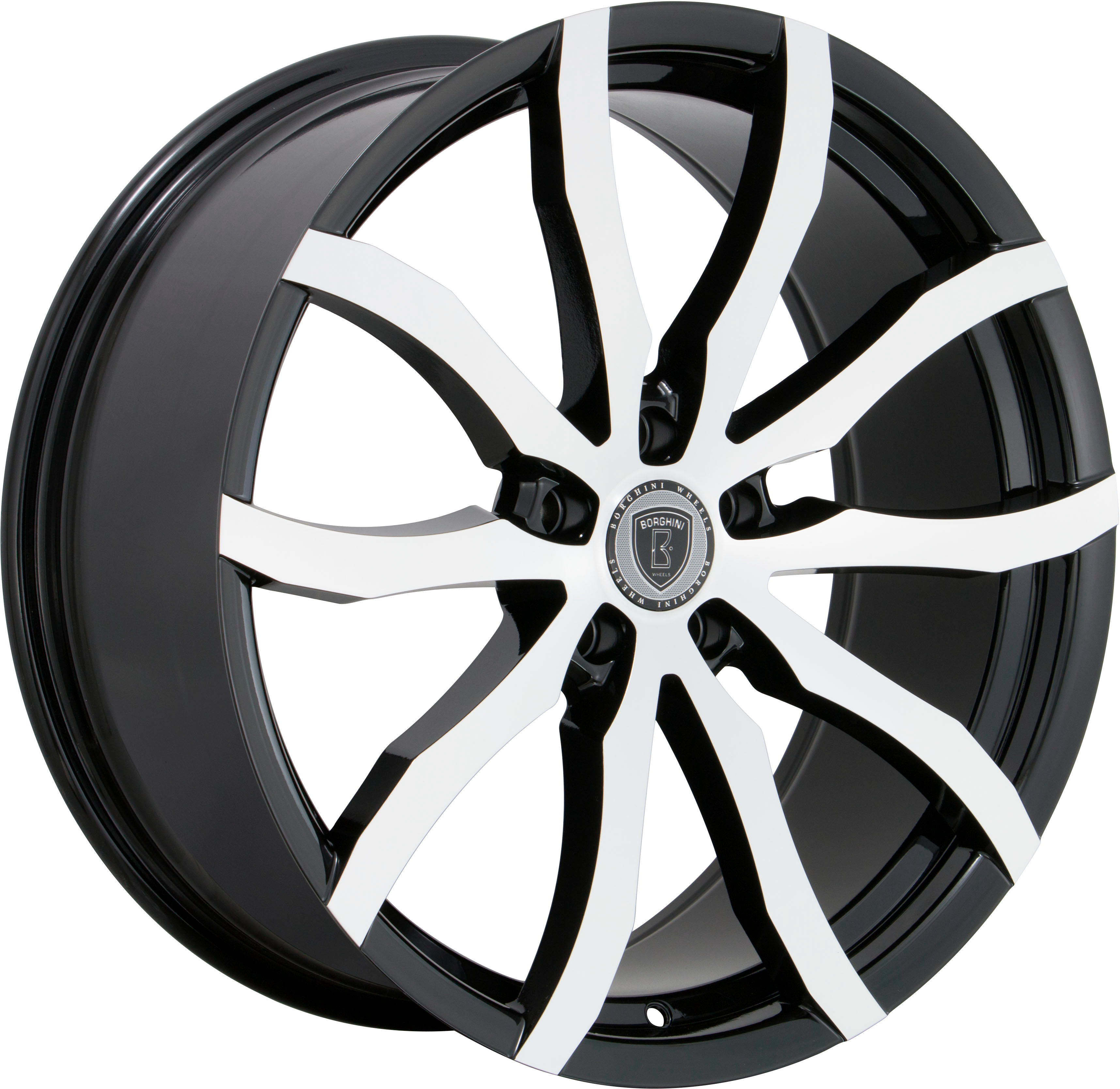 BORGHINI Style 32 22" x 8.5" Black Machined Wheels