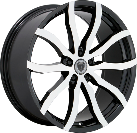 BORGHINI Style 32 22" x 8.5" Black Machined Wheels