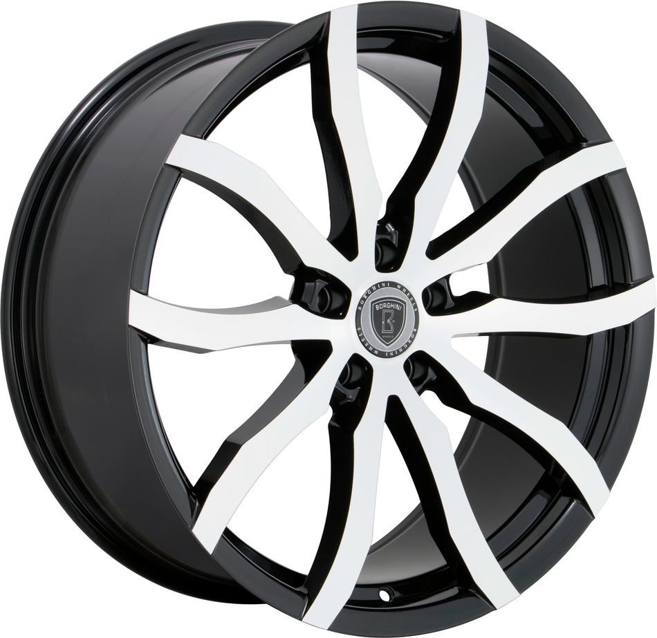 BORGHINI Style 32 22" x 8.5" Black Machined Wheels