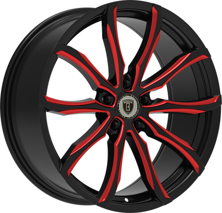 BORGHINI Style 32 22" x 8.5" Black Red Milling Wheels