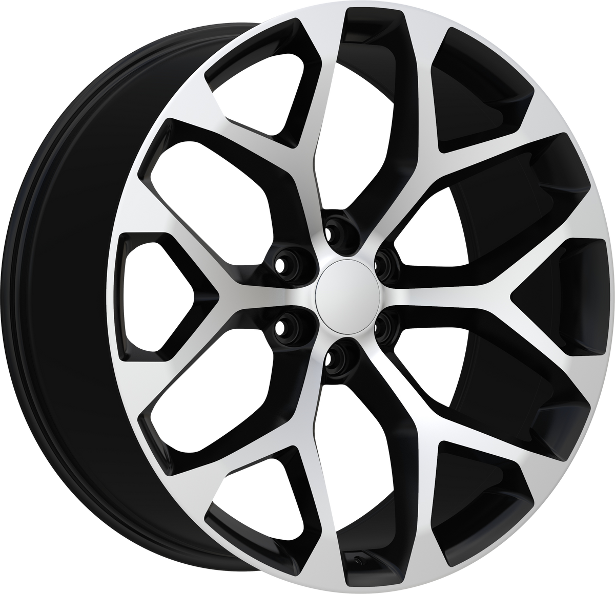 REPLICA Style 348 22" x 9.5" Black Machined Wheels