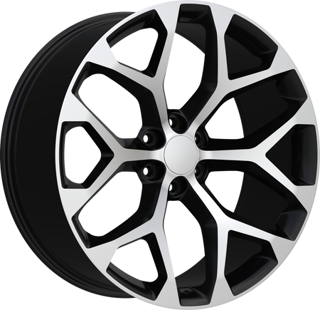 REPLICA Style 348 22" x 9.5" Black Machined Wheels