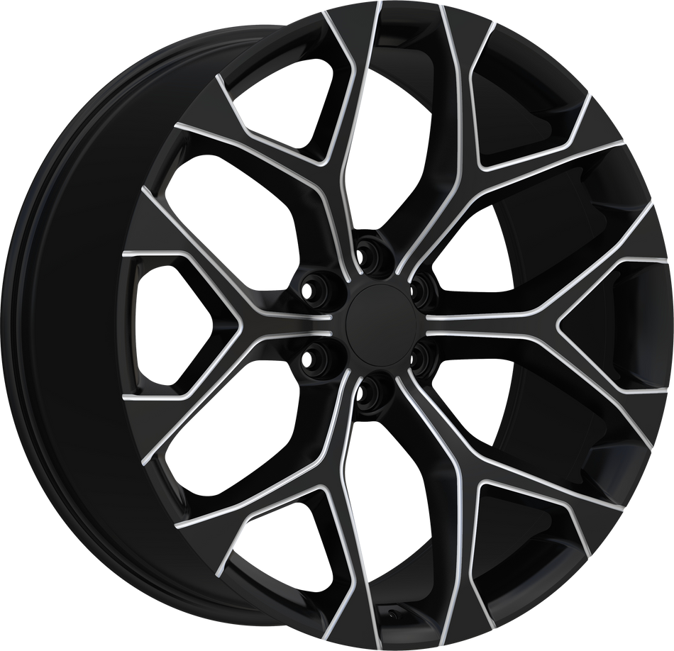 REPLICA Style 348 22" x 9.5" Black And Milled Wheels