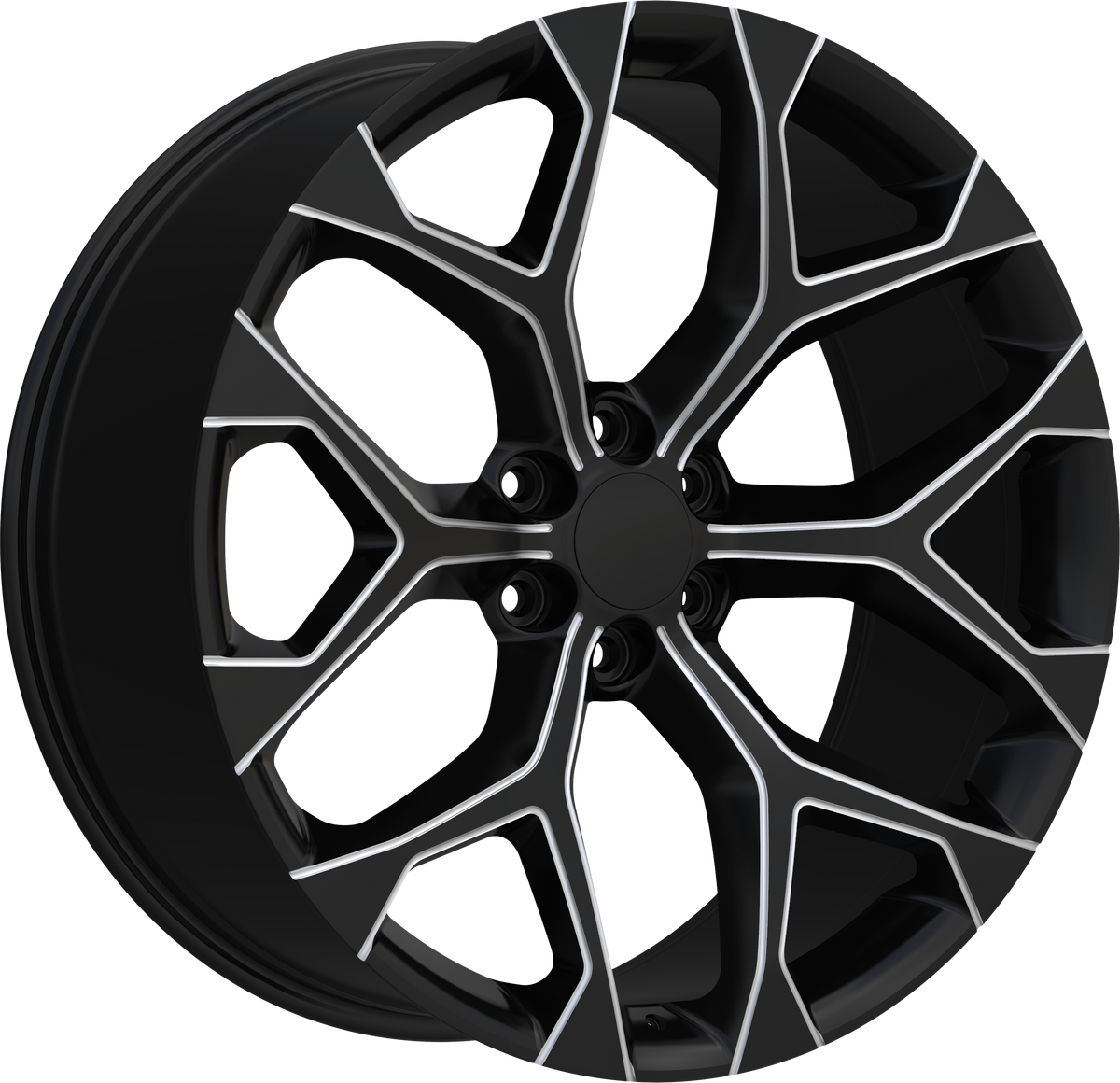 REPLICA Style 348 22" x 9.5" Black And Milled Wheels
