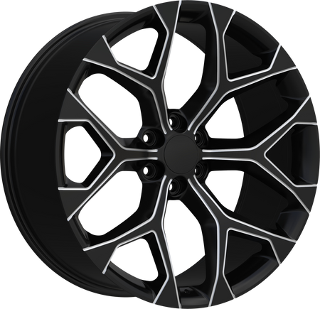 REPLICA Style 348 22" x 9.5" Black And Milled Wheels