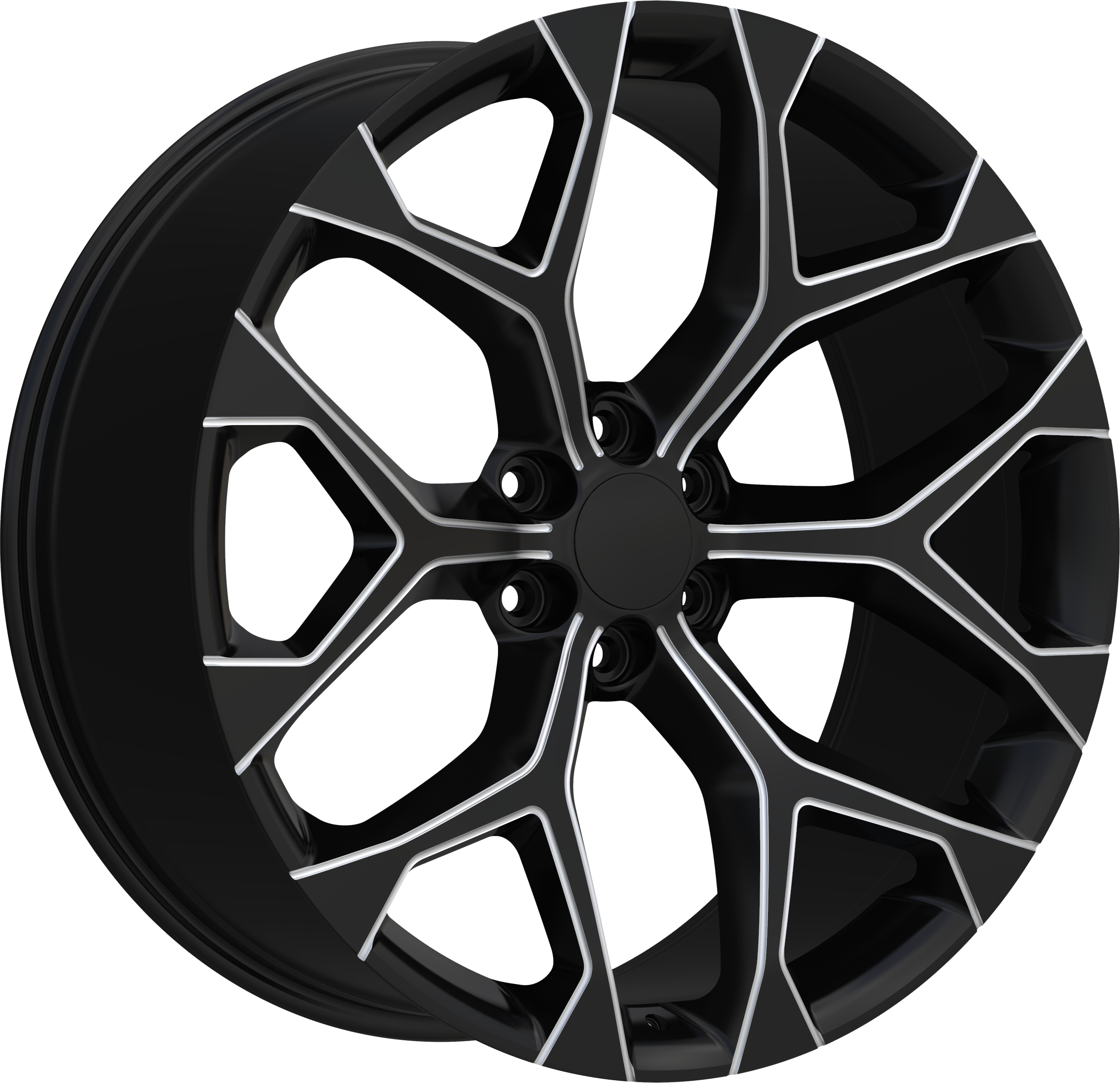 REPLICA Style 348 22" x 9.5" Black And Milled Wheels