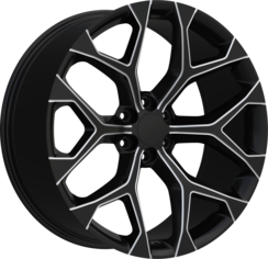 Replica Style 348 22" x 9" 6X139.7 Black And Milled Wheels