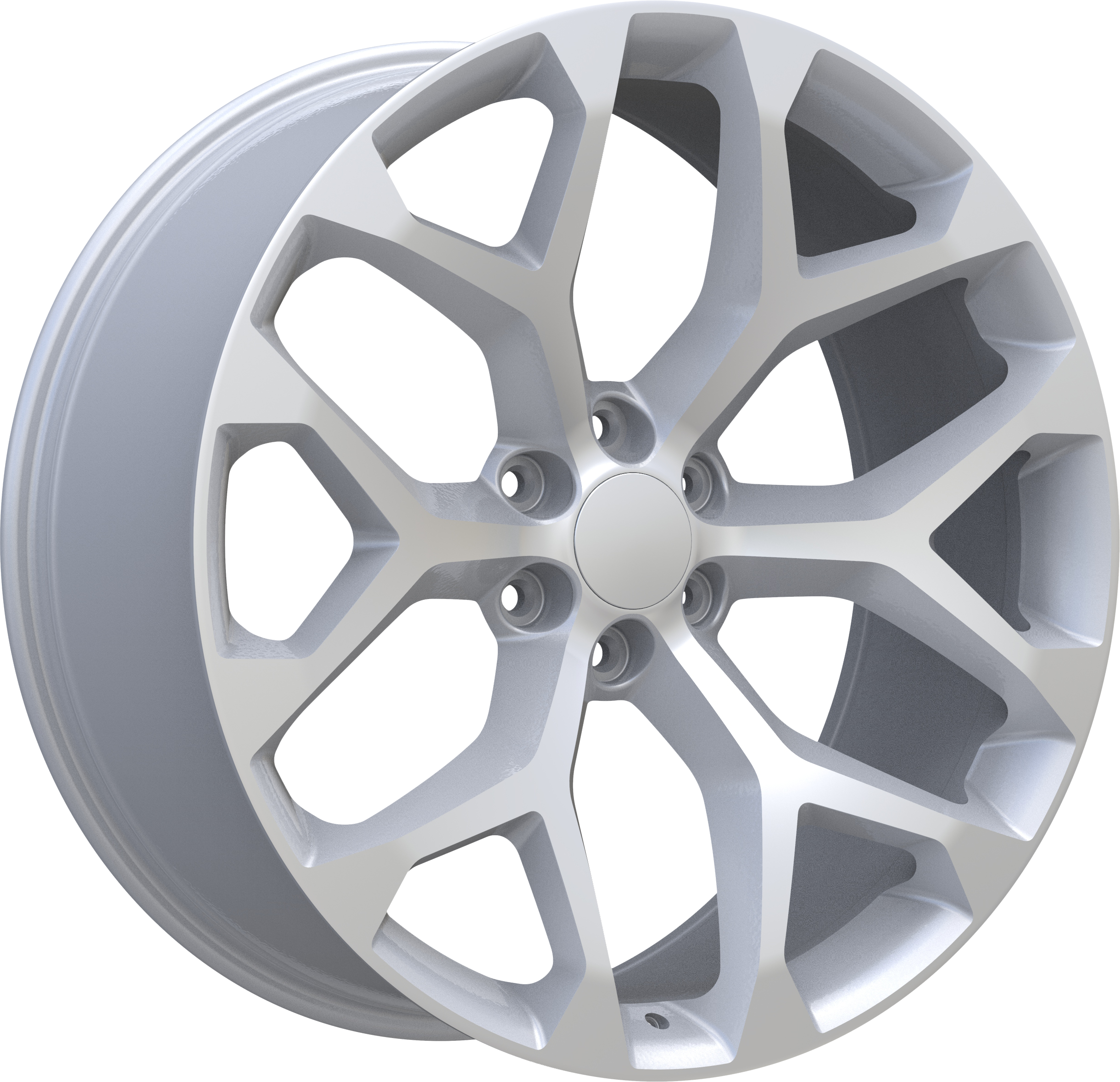 REPLICA Style 348 22" x 9.5" Silver Machined Wheels