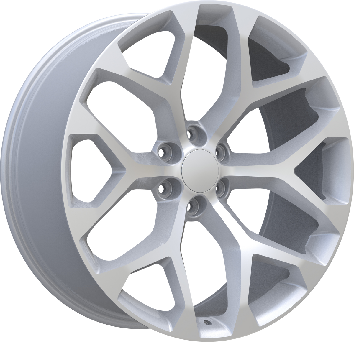 REPLICA Style 348 22" x 9.5" Silver Machined Wheels