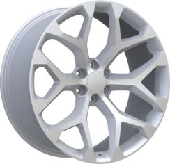 Replica Style 348 24" x 10" 6X139.7 Silver And Machined Wheels