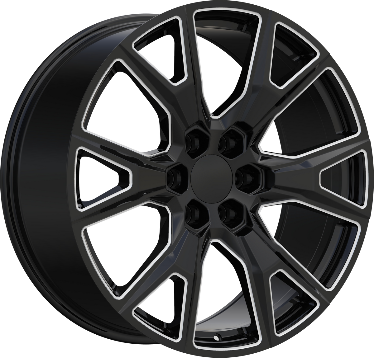 REPLICA Style 368 22" x 9.5" Black And Milled Wheels