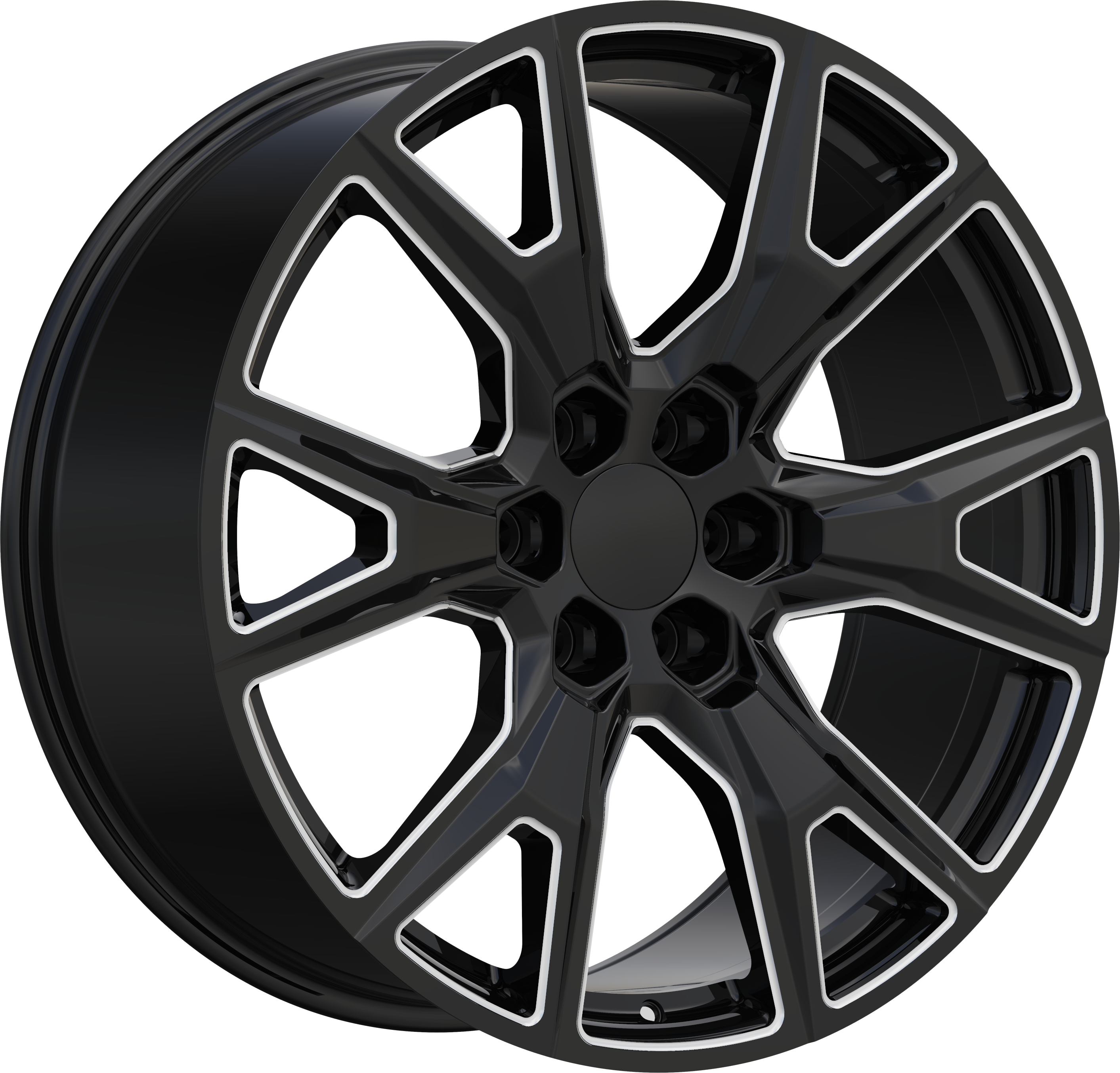 REPLICA Style 368 22" x 9.5" Black And Milled Wheels