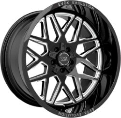 Evok Style 504 20" x 10" 5X127 / 5X139.7 Black And Milled Wheels