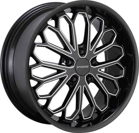 BORGHINI Style 67 20" x 8.5" Black And Milled Wheels