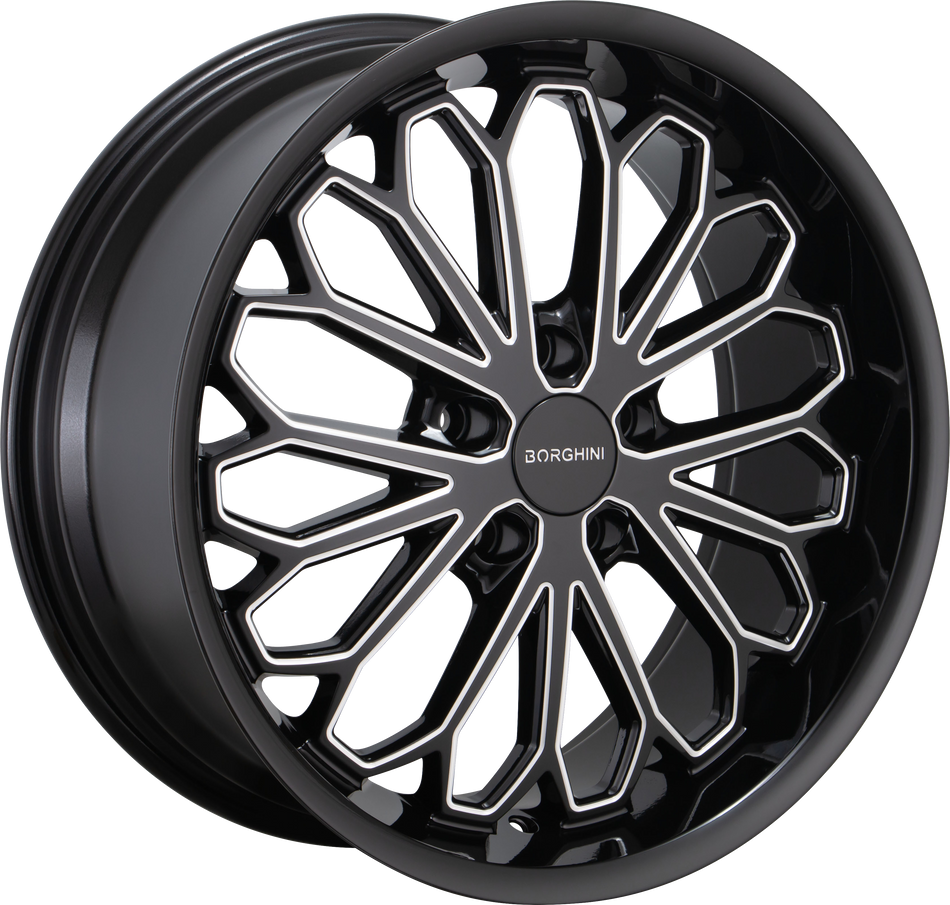 BORGHINI Style 67 20" x 8.5" Black And Milled Wheels