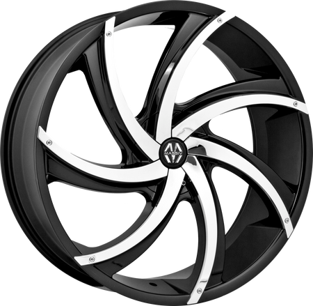 MASSIV Style 920 22" x 8.5" Black With Chrome Insert Wheels