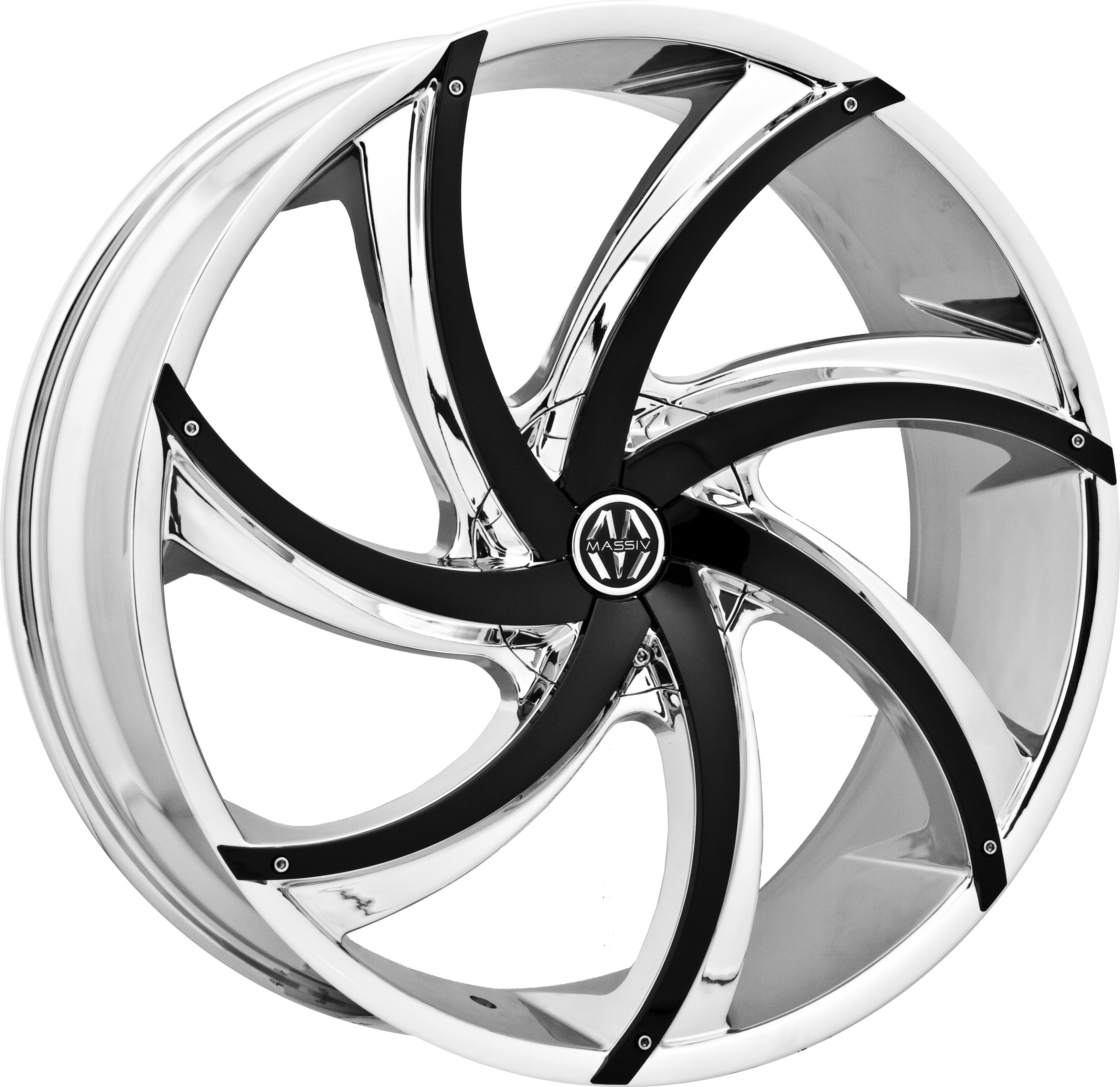 MASSIV Style 920 22" x 8.5" Chrome With Black Insert Wheels