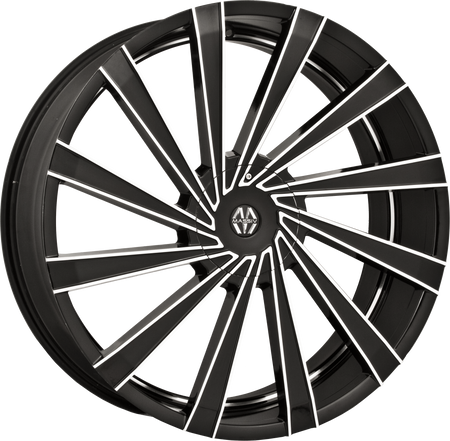 MASSIV Style 921 22" x 8.5" Black Machined Wheels