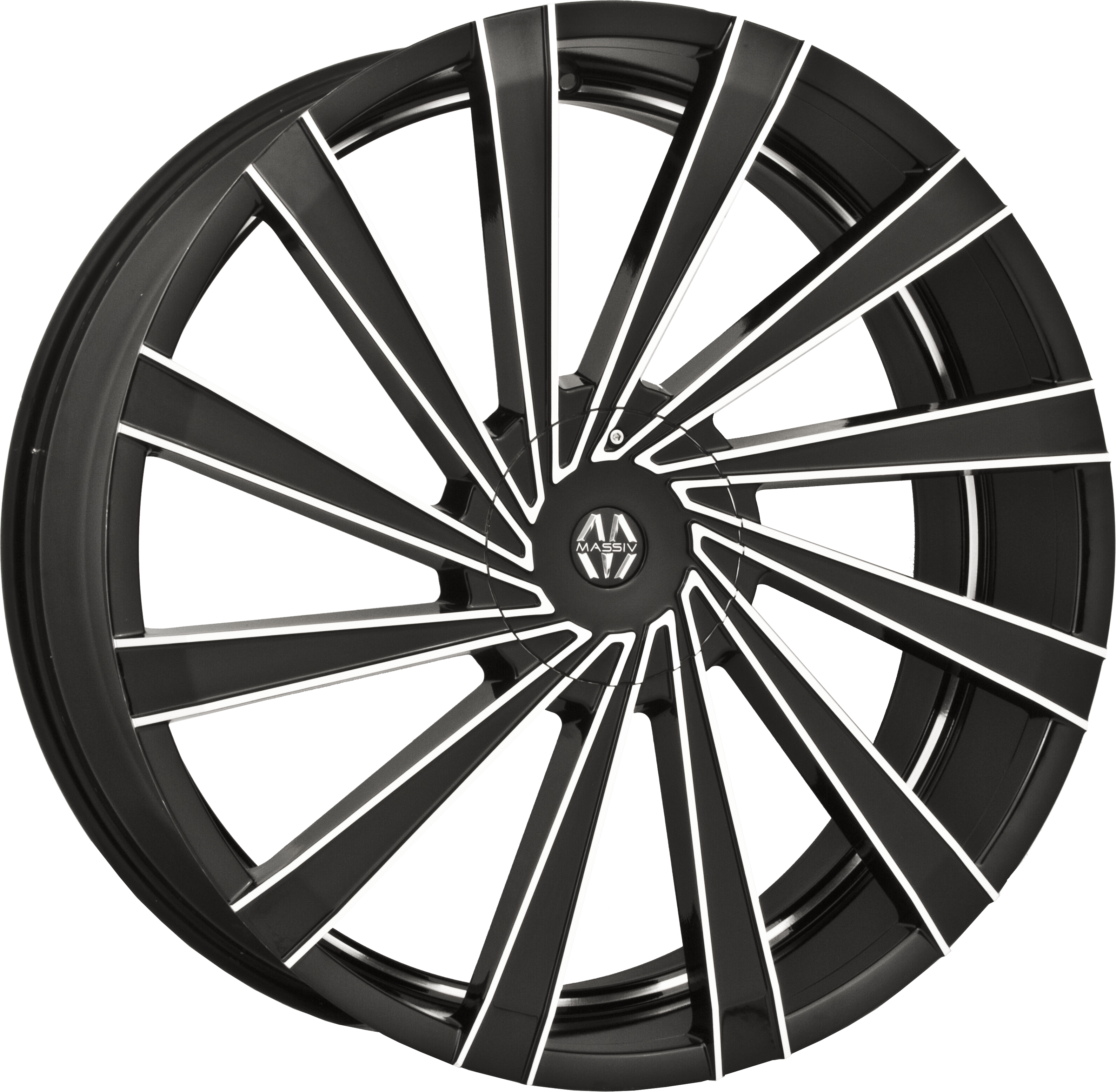 MASSIV Style 921 22" x 8.5" Black Machined Wheels