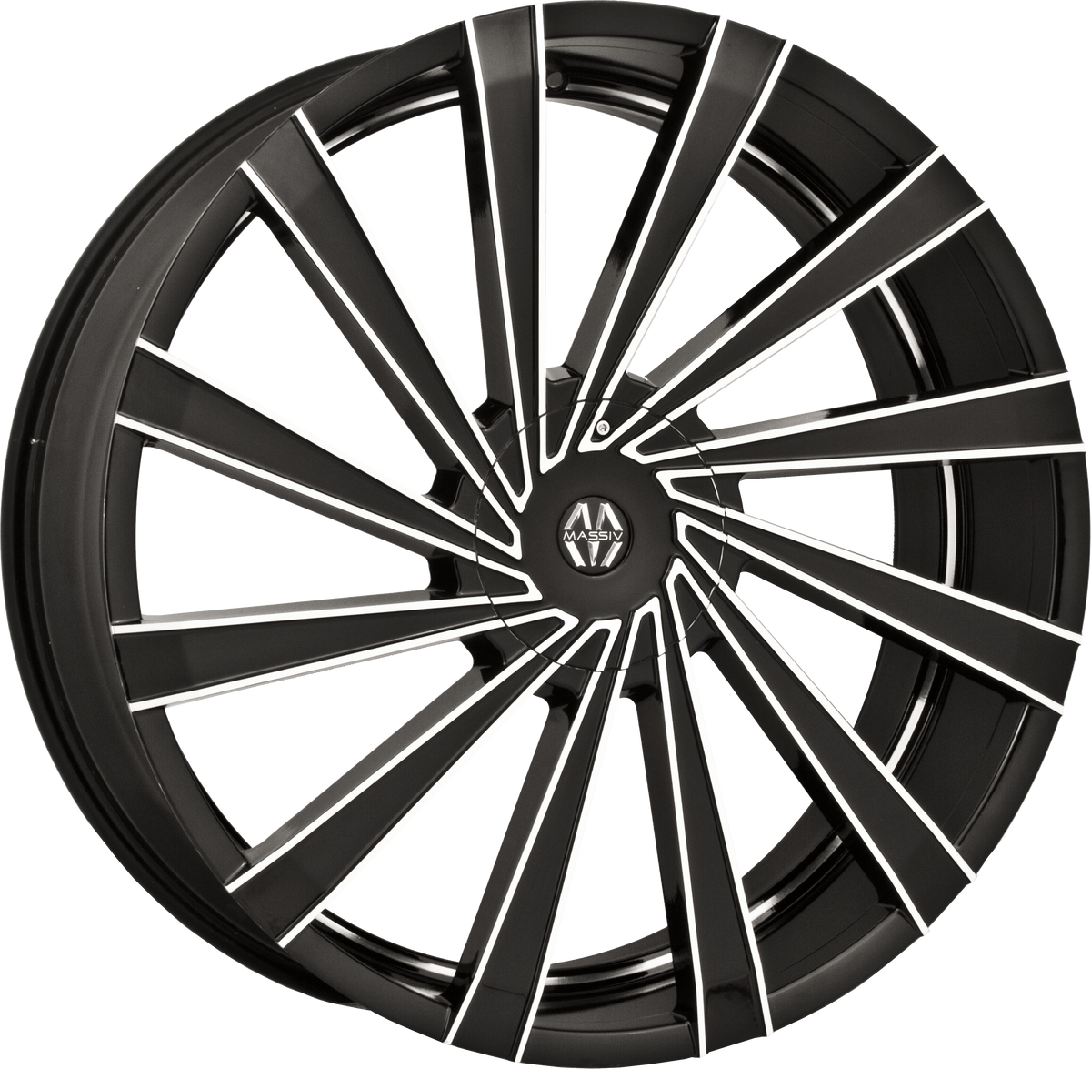 MASSIV Style 921 22" x 8.5" Black Machined Wheels