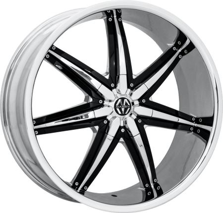 MASSIV Style 923 22" x 9.5" Chrome With Black Insert Wheels
