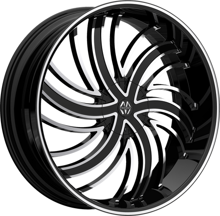 Massiv Style 924 Black Machined 22" x 8.5"