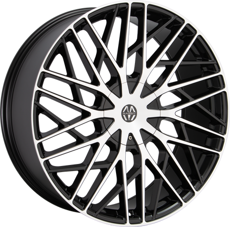 MASSIV Style 925 22" x 9" Black Machined Wheels