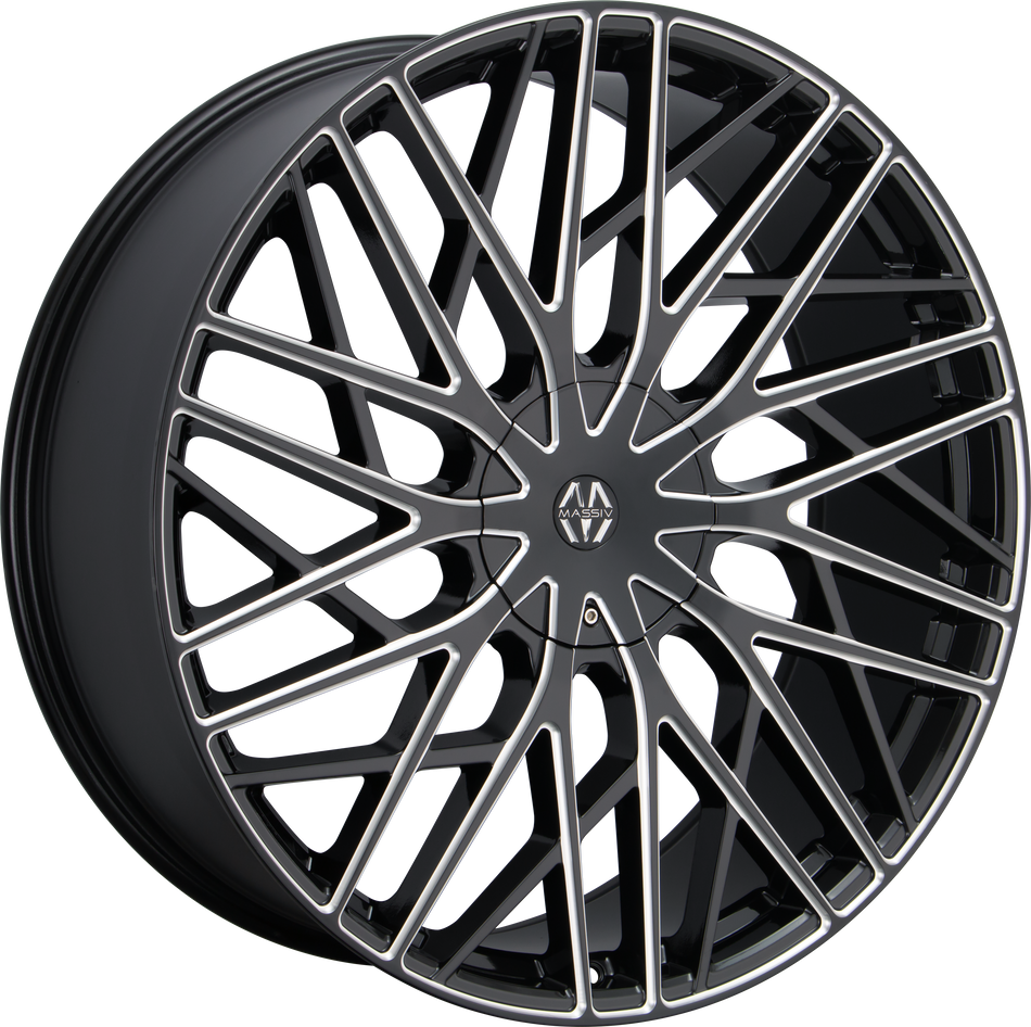 MASSIV Style 925 22" x 9" Black And Milled Wheels