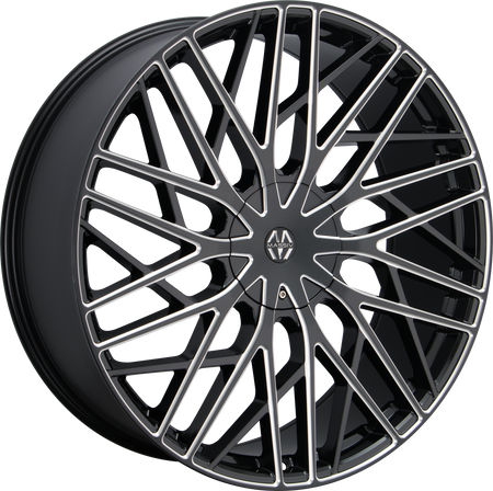 MASSIV Style 925 22" x 9" Black And Milled Wheels