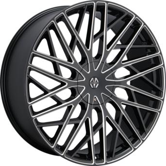 Massiv Style 925 22" x 9" 6X120 / 6X132 Black And Milled Wheels
