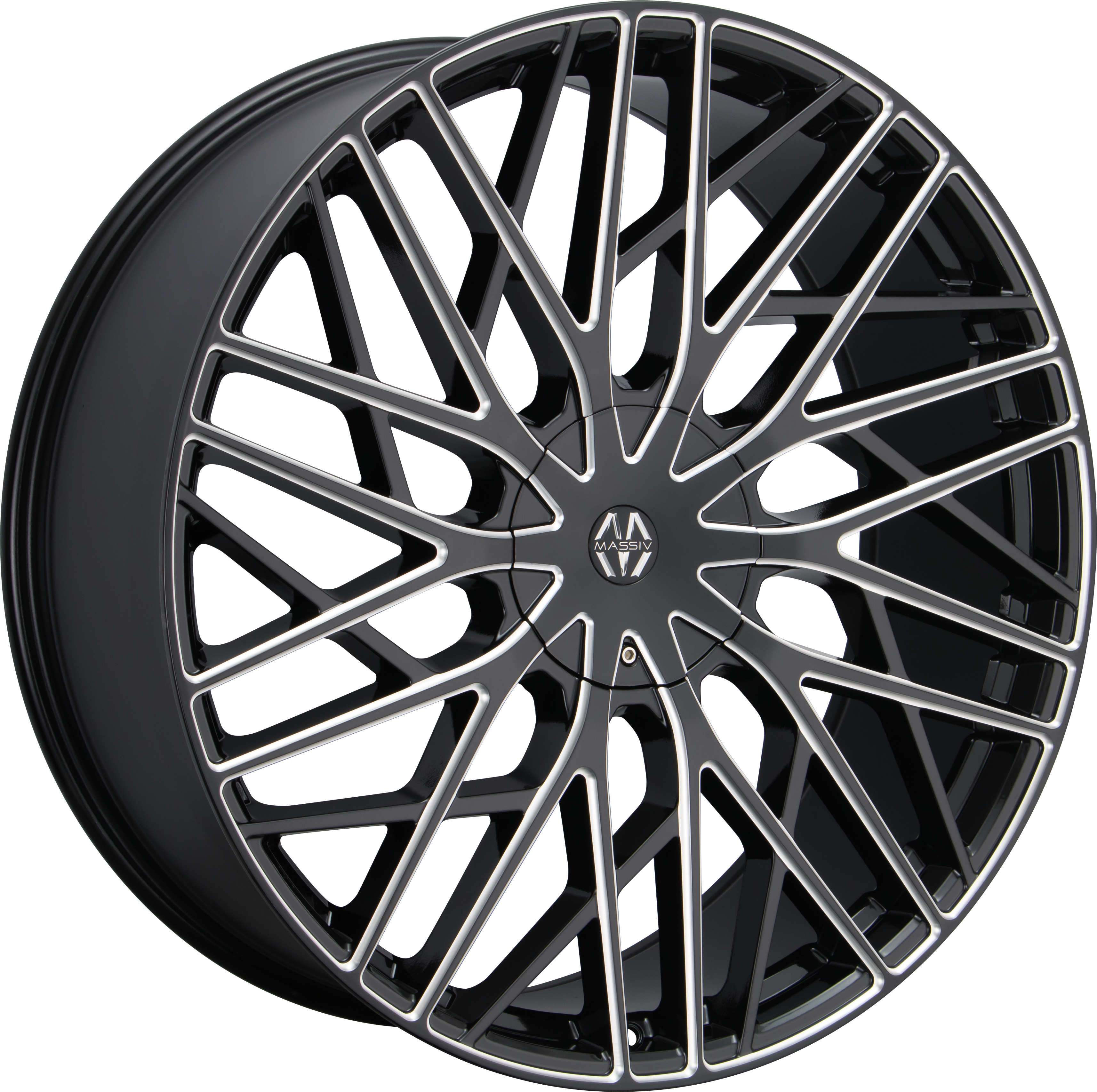 MASSIV Style 925 22" x 9" Black And Milled Wheels
