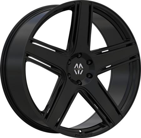 MASSIV Style 926 22" x 9" Full Goss Black Wheels