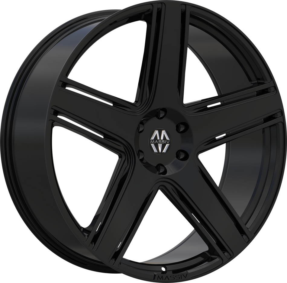MASSIV Style 926 22" x 9" Full Goss Black Wheels