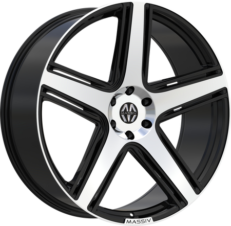 MASSIV Style 926 22" x 9" Black Machined Wheels