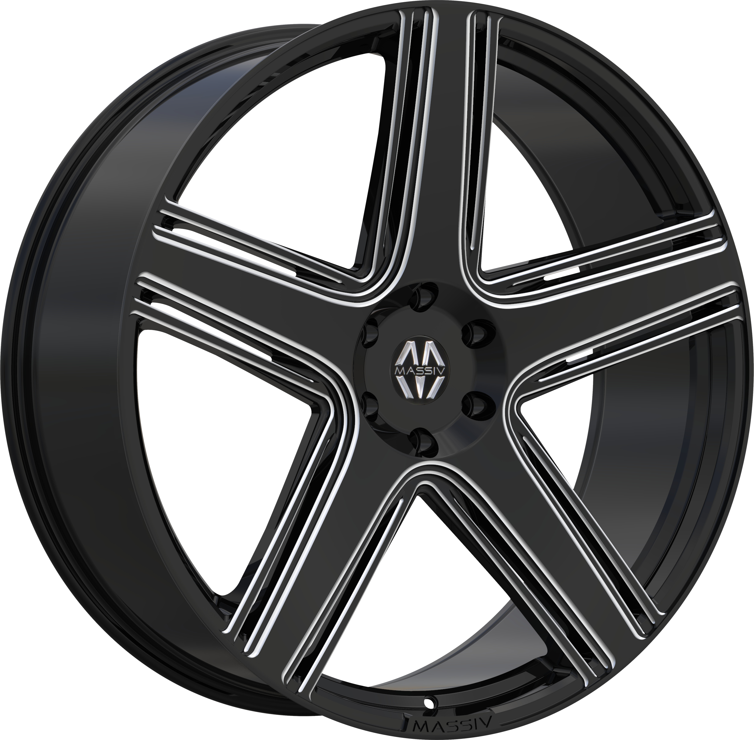 MASSIV Style 926 22" x 9" Black Machined Wheels
