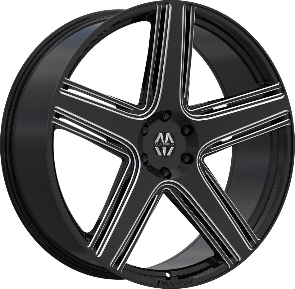 MASSIV Style 926 22" x 9" Black Machined Wheels