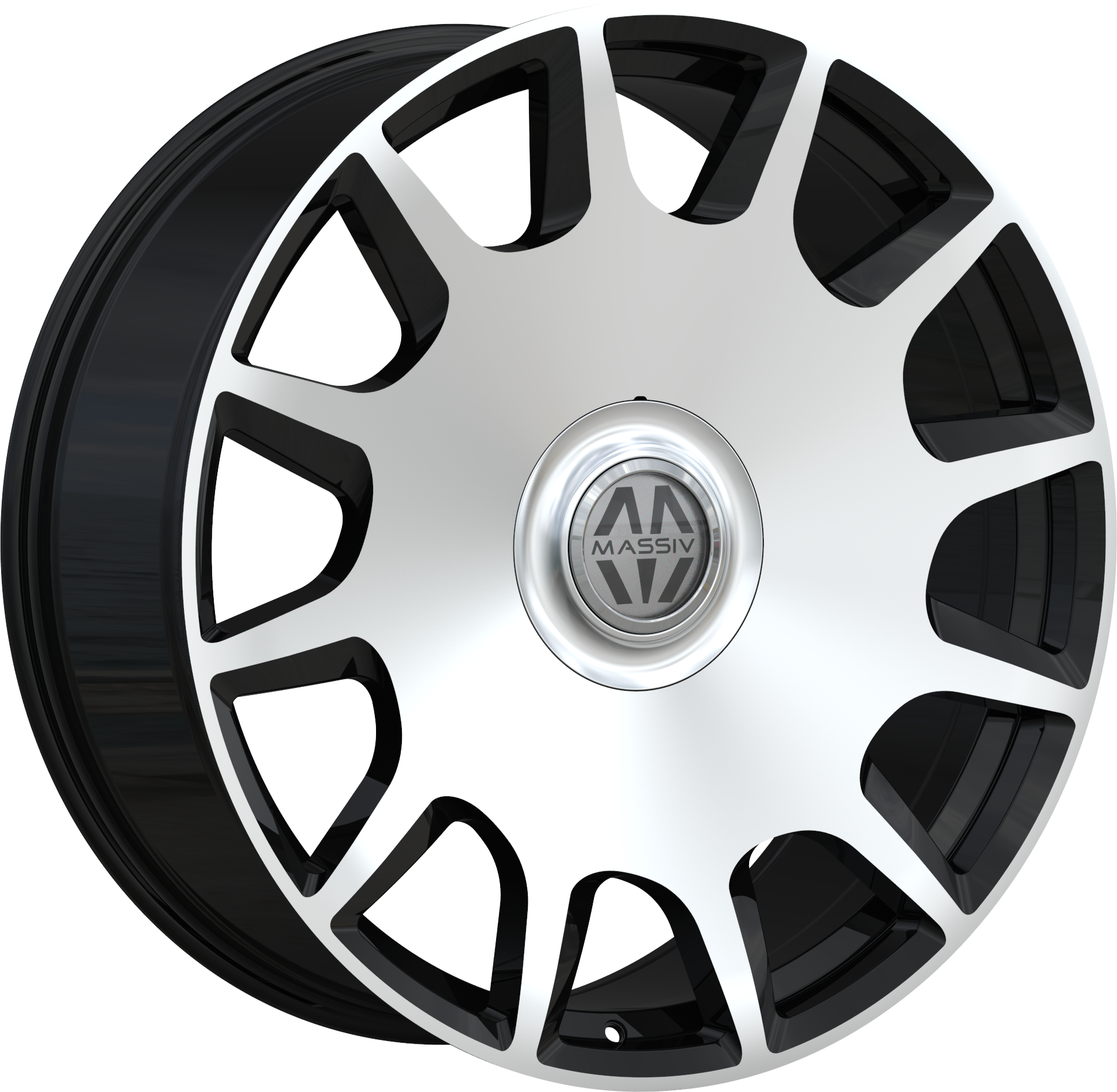 MASSIV Style 927 22" x 9" Black Machined Wheels